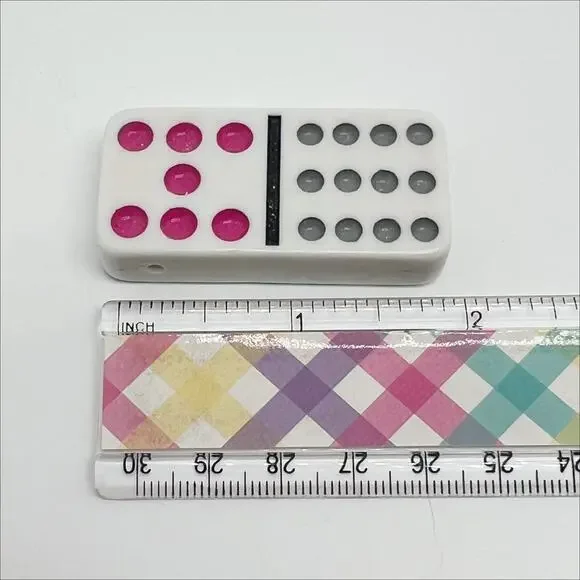 New in Box Painted Domino Pendant by NV Artist Pam Brekas - Picture 6 of 6